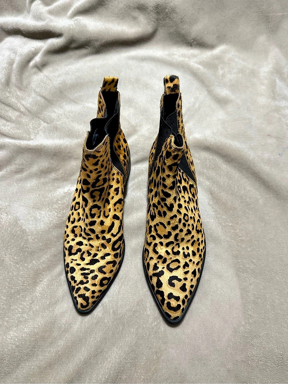 Steve Madden Jerry/Jerro3S1 Calf Hair Leopard Ankle Boots US 8.5 Like New